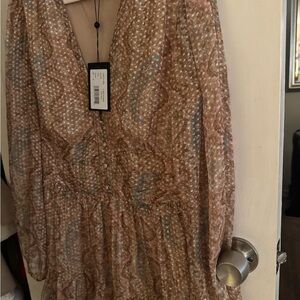 PAIGE Patterned Long Sleeve Dress. Never worn!